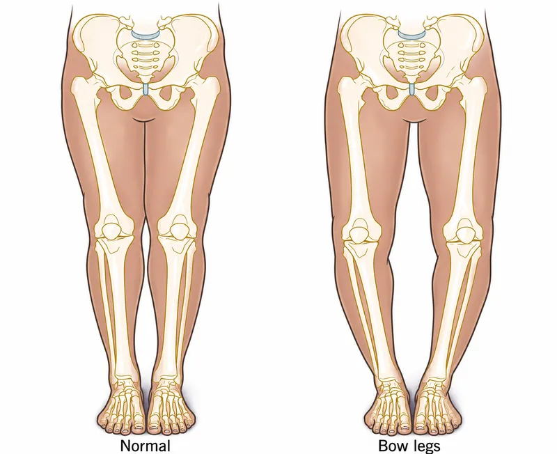 Rickets: Normal vs. Bowed Legs