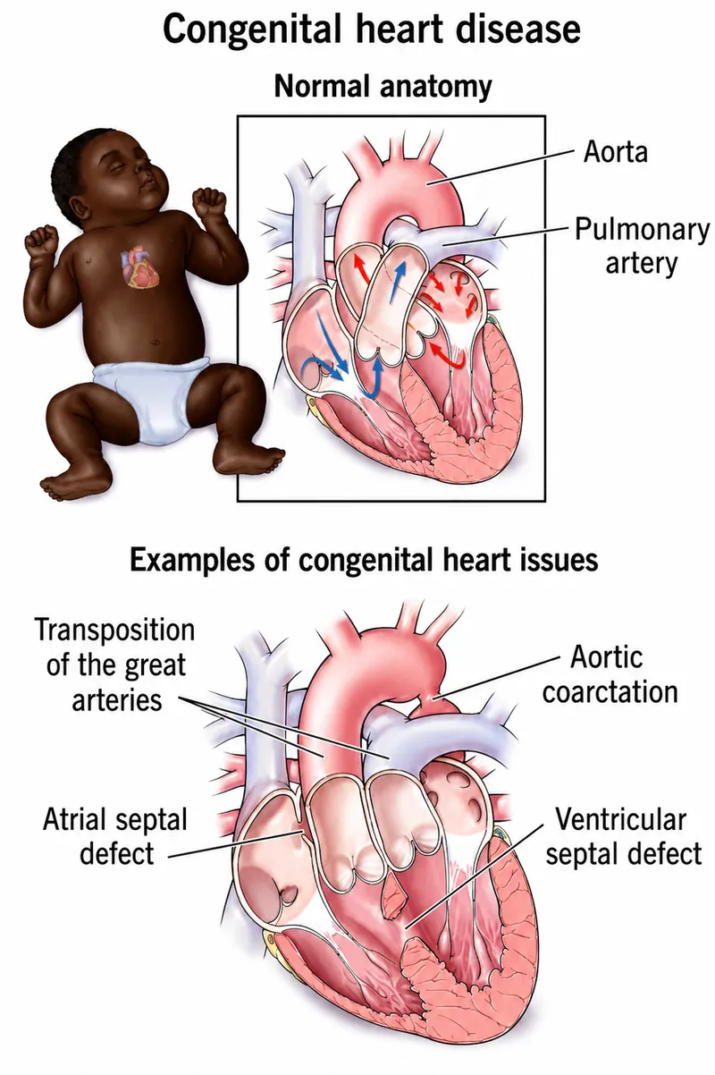 Congenital heart defects causing heart failure