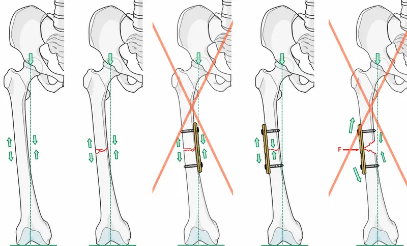 Buttress plate function in osteosynthesis