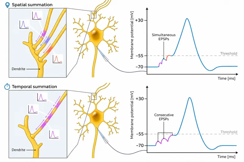Spatial and Temporal Summation of EPSPs