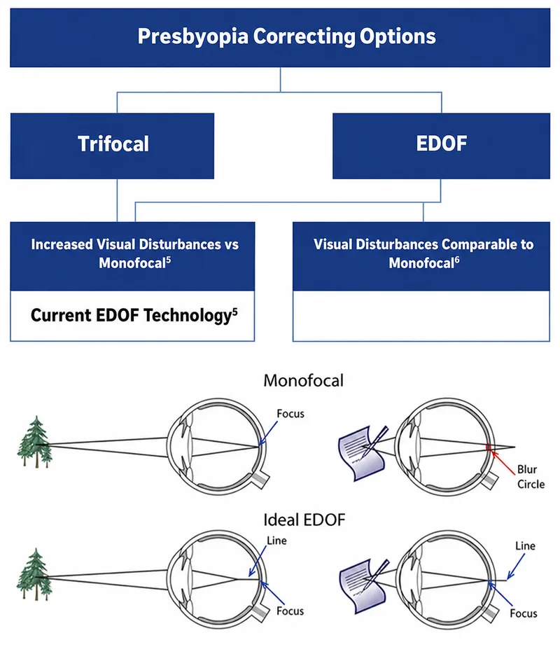 Monofocal vs Ideal EDOF IOL Light Focus