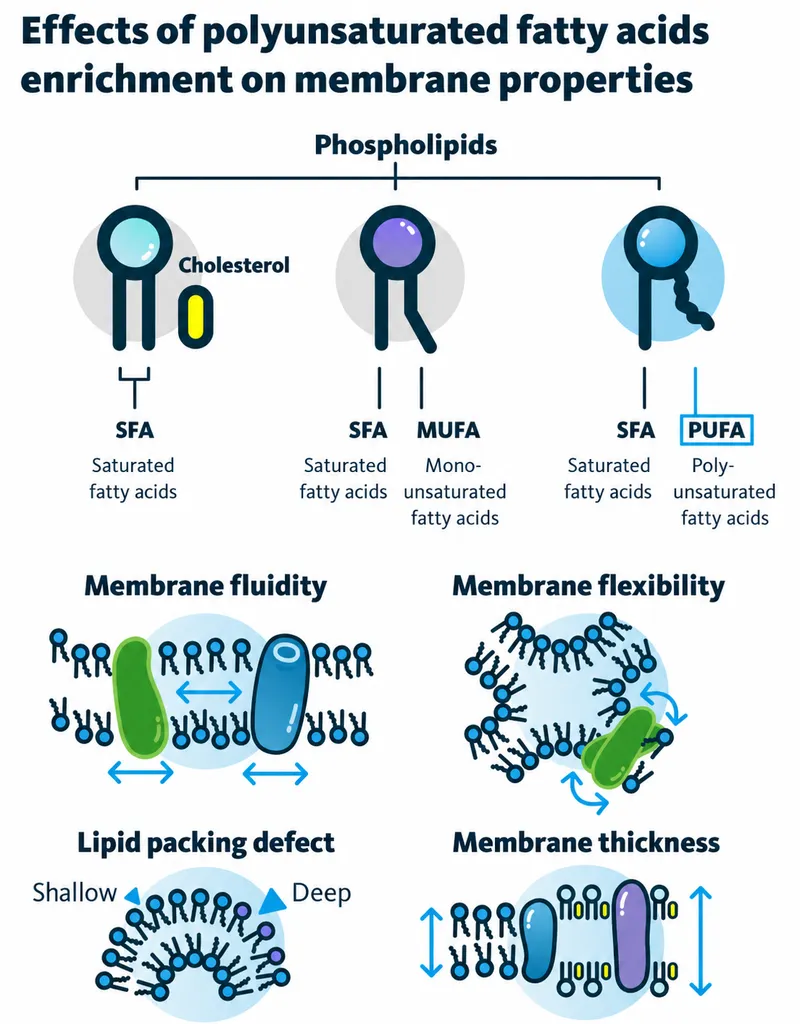 Polyunsaturated fatty acids effects on membrane properties