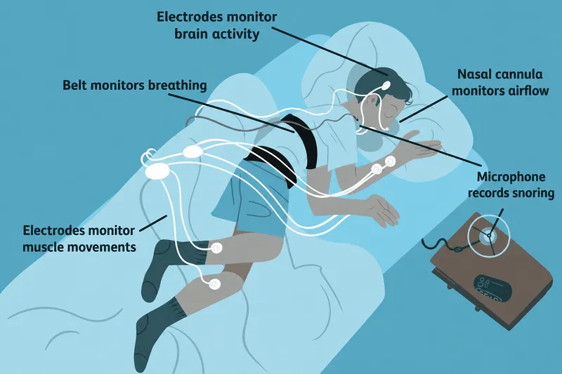 Polysomnography setup diagram