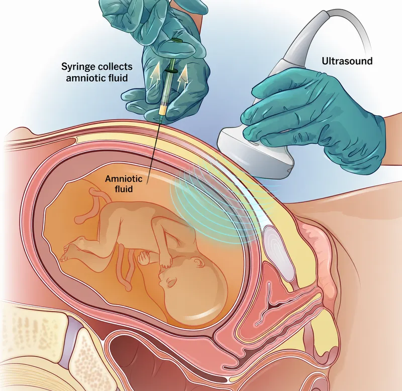 Ultrasound-guided amniocentesis procedure