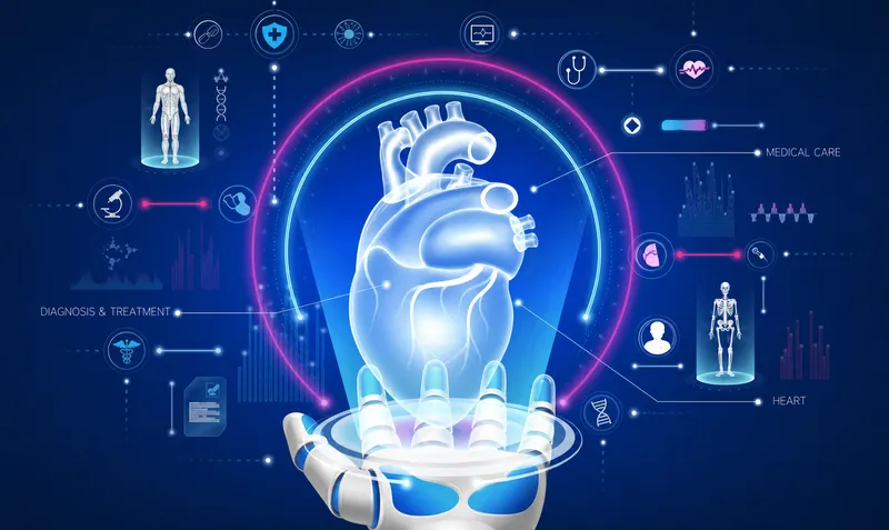 Futuristic medical tech: AI, robotics, telemedicine