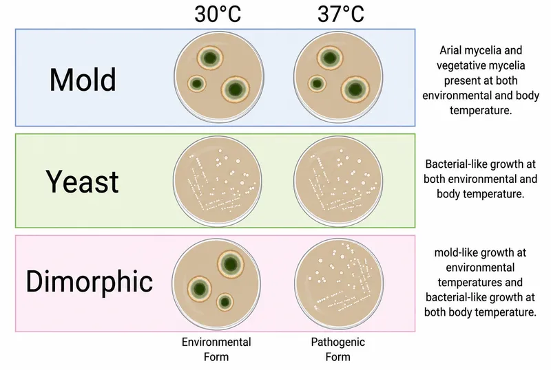 Fungal Morphology and Temperature Effects