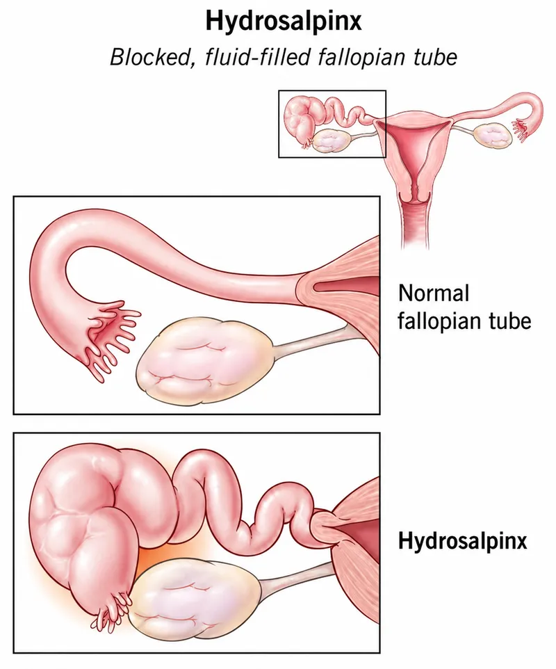 Hydrosalpinx vs Normal Fallopian Tube