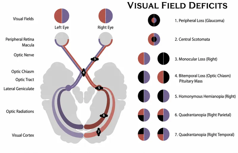 Visual Field Deficits and Lesion Location