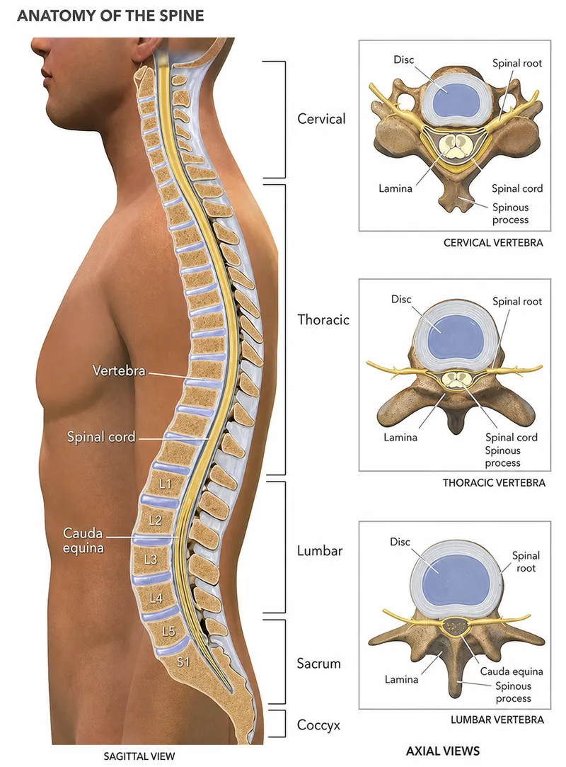 Spine Anatomy: Sagittal and Axial Views