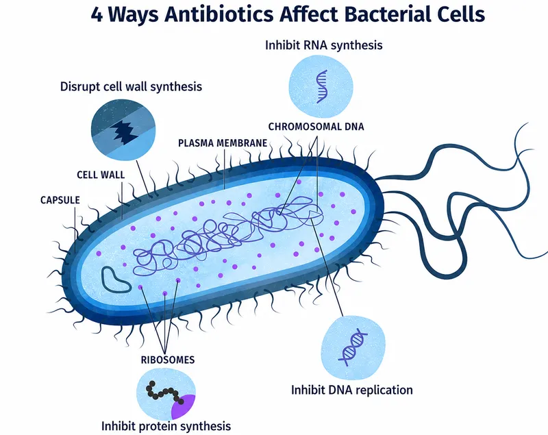 4 Ways Antibiotics Affect Bacterial Cells
