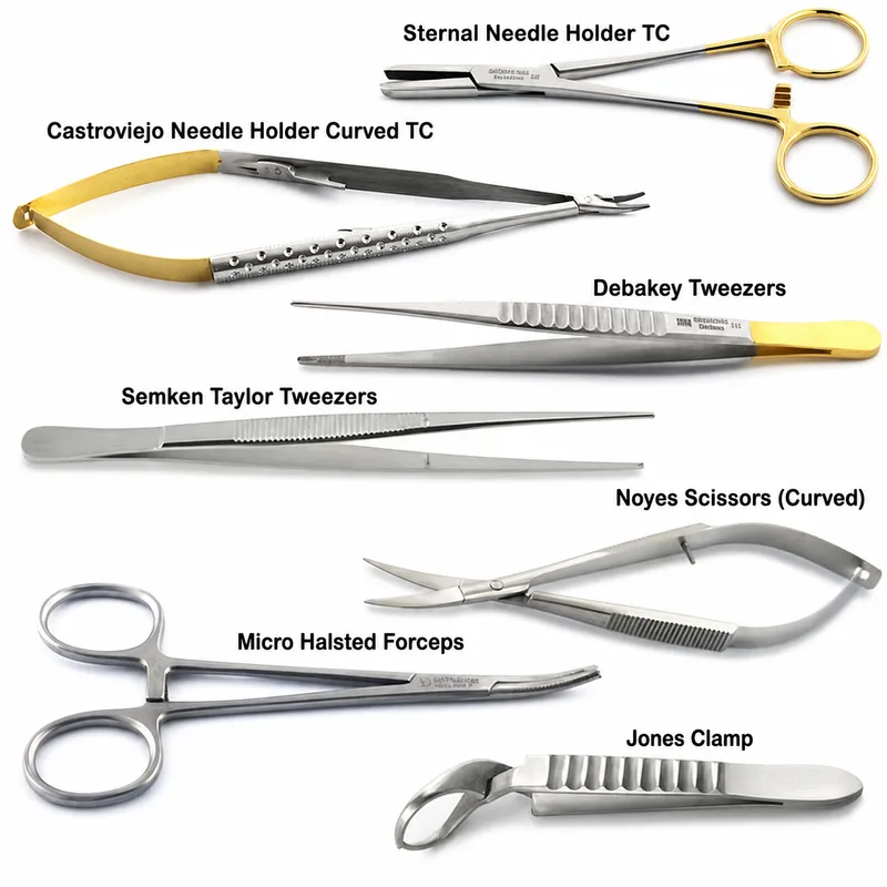 Common microsurgical instruments