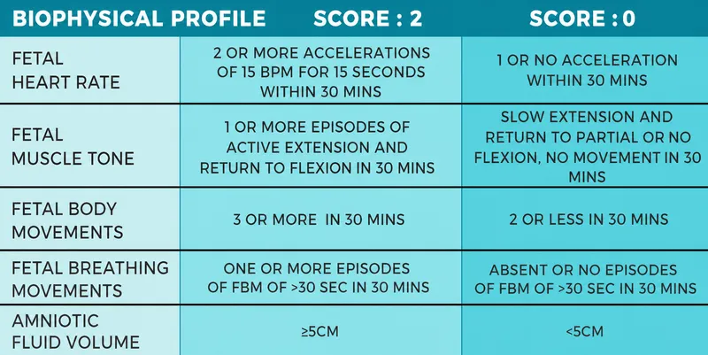 Biophysical Profile Scoring Criteria
