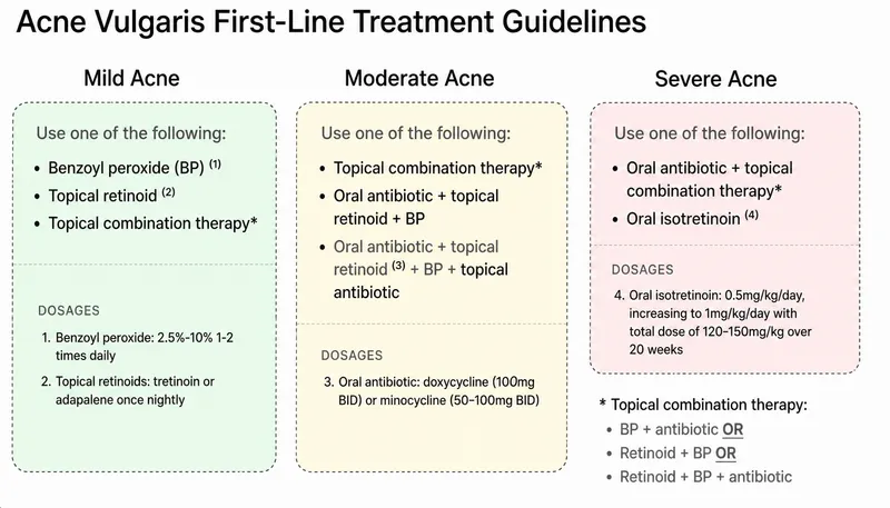 Acne Vulgaris First-Line Treatment Guidelines