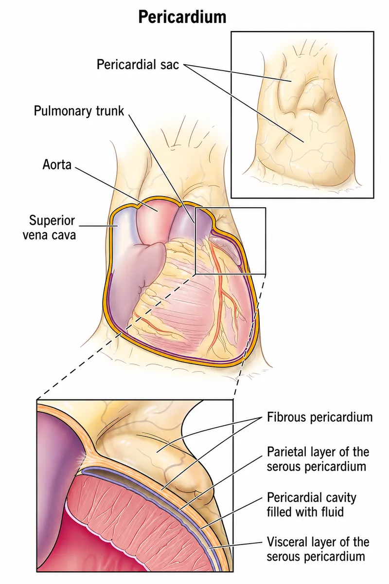 Pericardial Sac Layers and Heart Anatomy