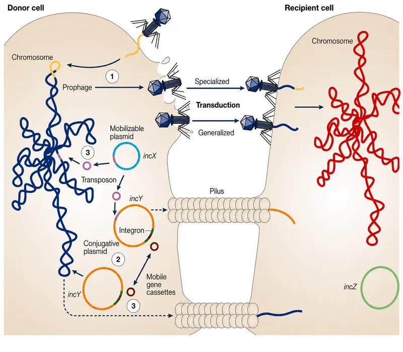 Horizontal gene transfer mechanisms in bacteria