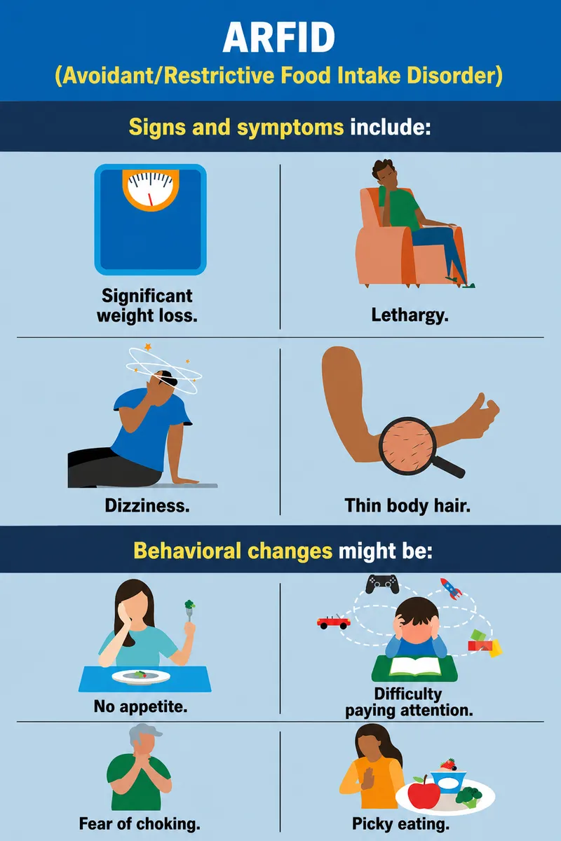 ARFID signs, symptoms, and behavioral changes