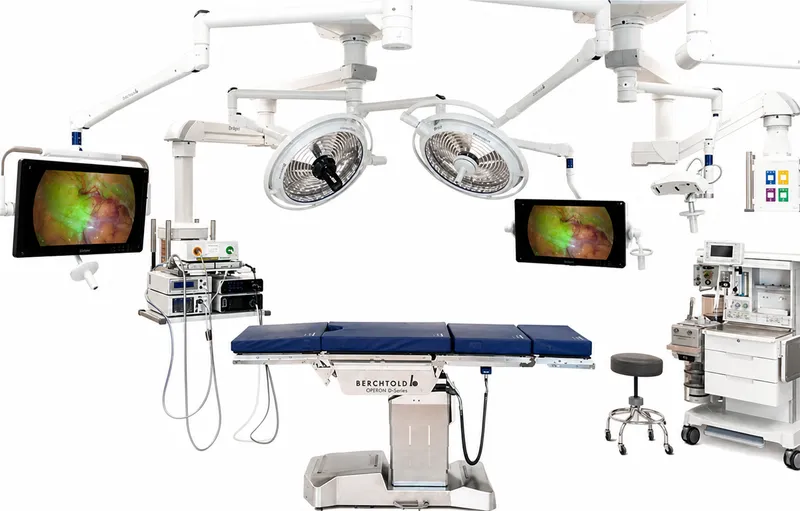 Arthroscopic tower setup with integrated camera, light source, and monitoring systems