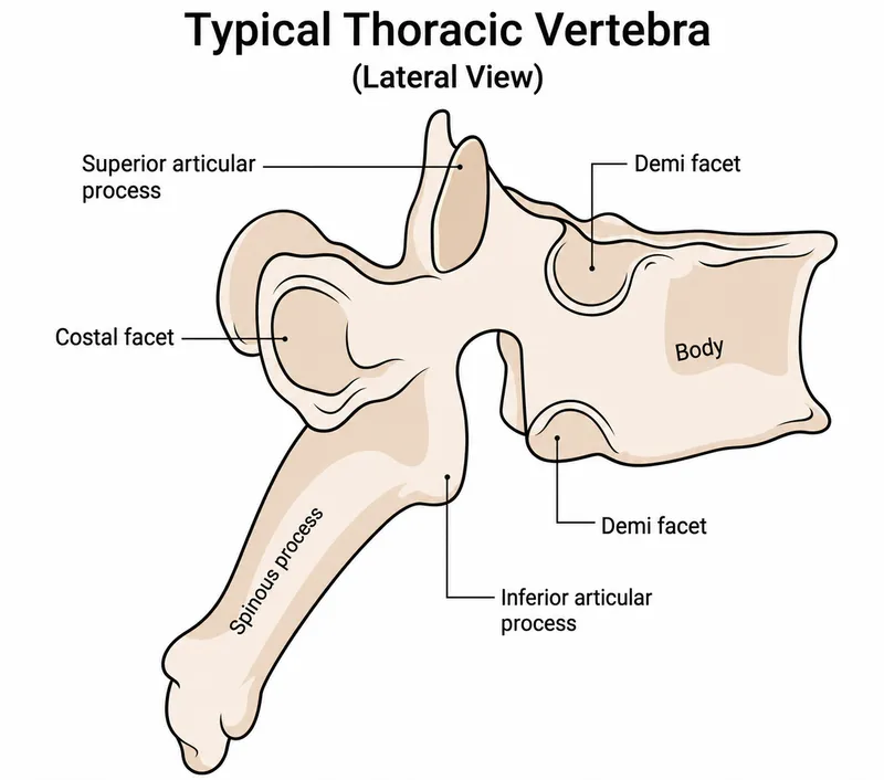Typical Vertebra: Superior and Lateral Views