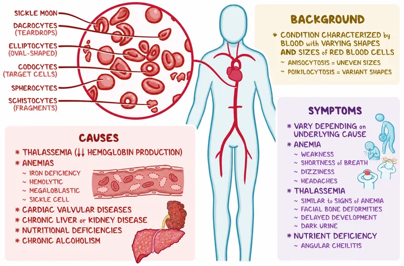 Red blood cell morphology in anemia