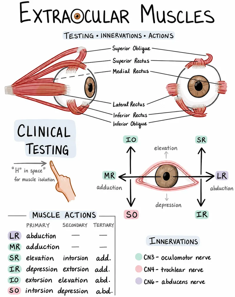 Extraocular Muscles: Anatomy, Actions, Innervations
