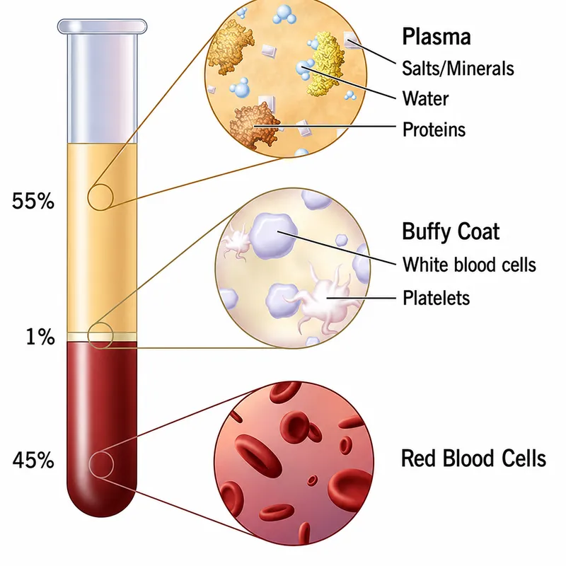 Blood components after centrifugation