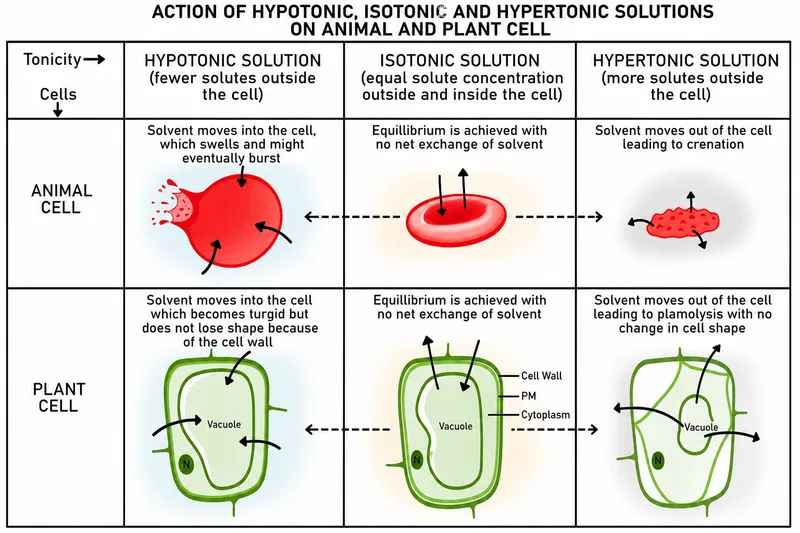 Osmosis in animal and plant cells