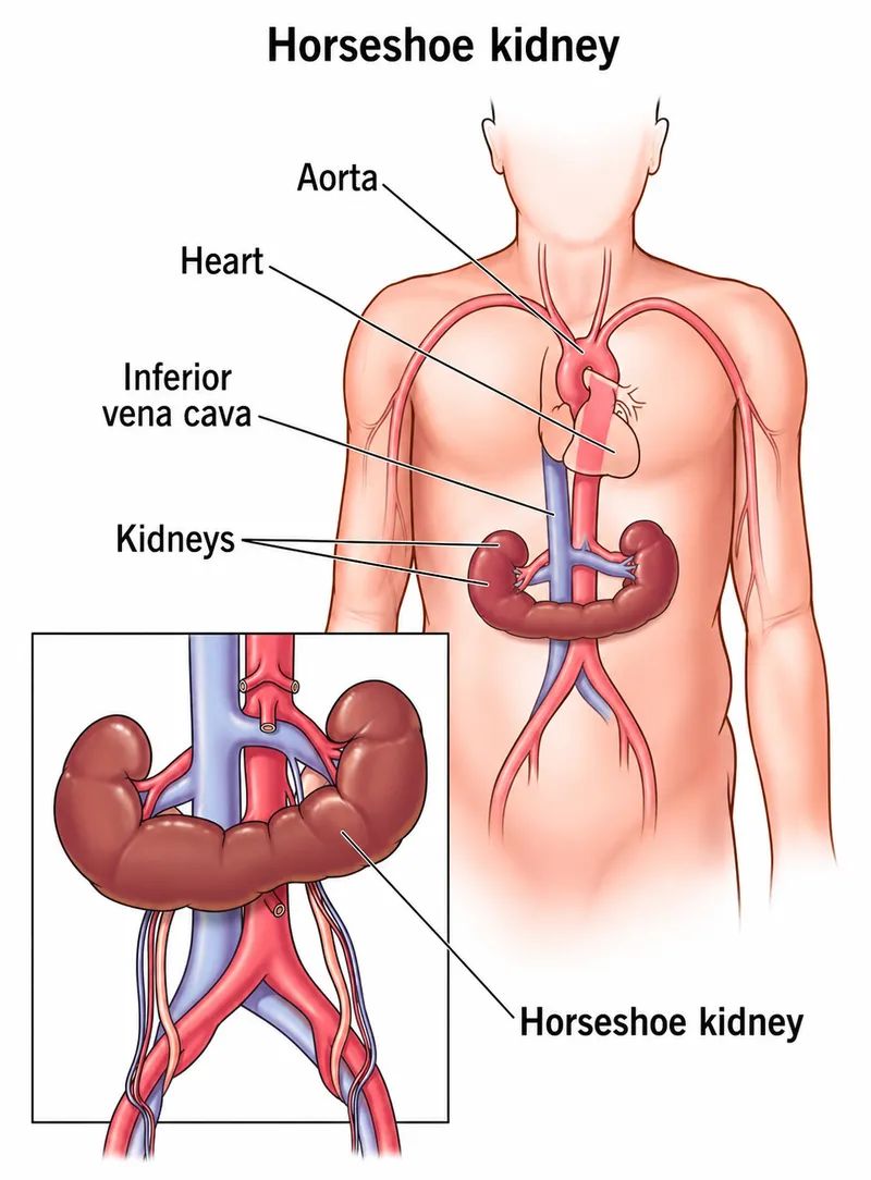 Horseshoe kidney anatomy diagram