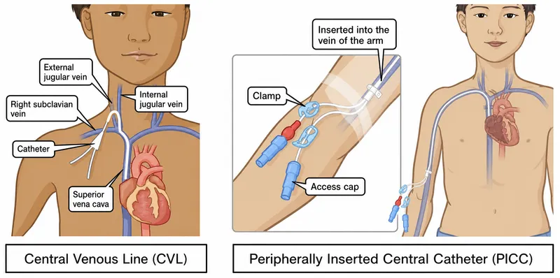 CVL and PICC Line Insertion Sites