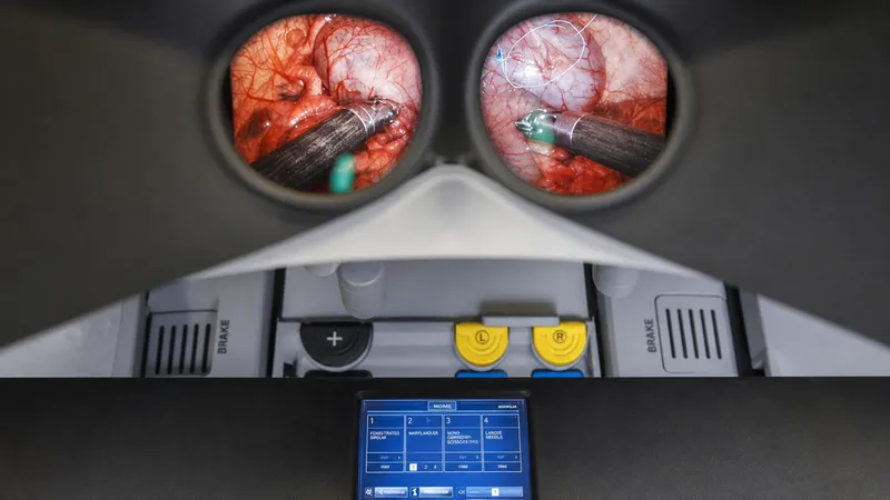 AI-powered robotic surgery system with precision instruments and real-time guidance