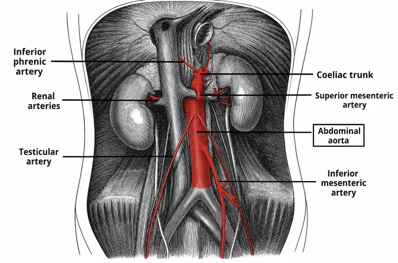 Abdominal Aorta and Major Branches Diagram