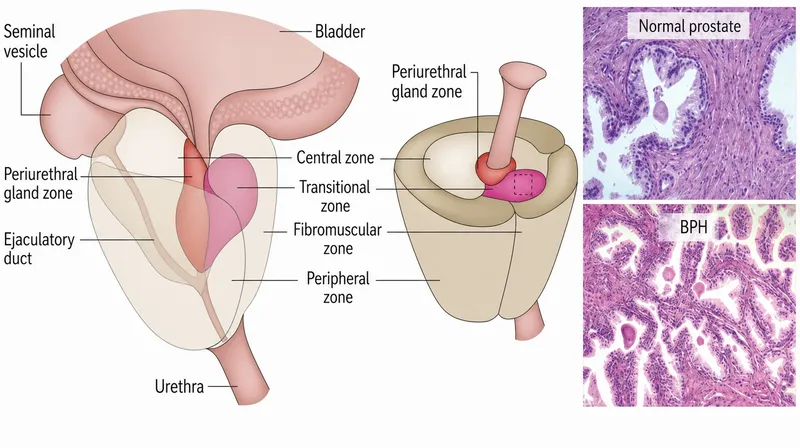 Normal vs. BPH prostate histology and anatomy