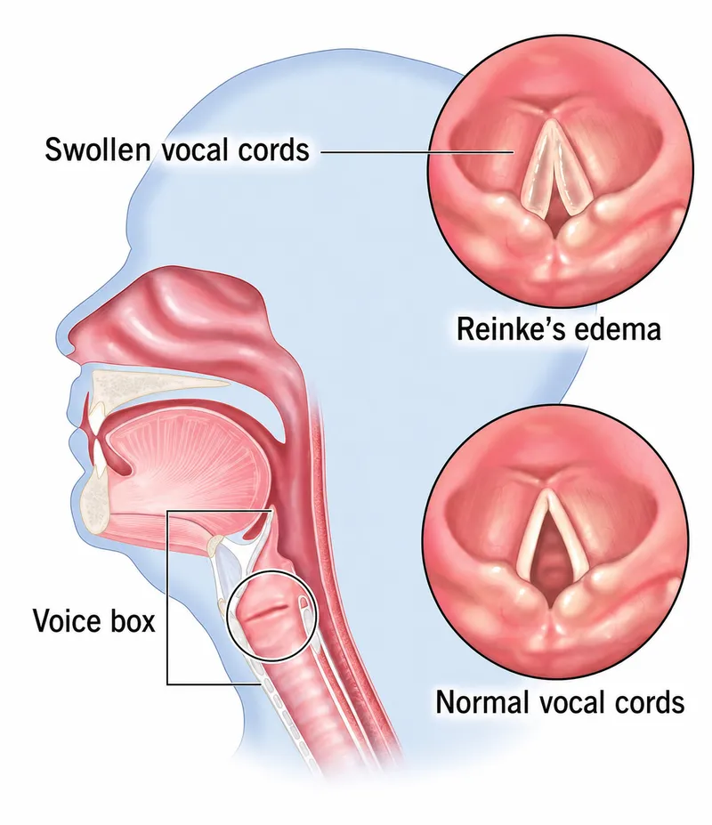 Reinke's Edema vs. Normal Vocal Cords