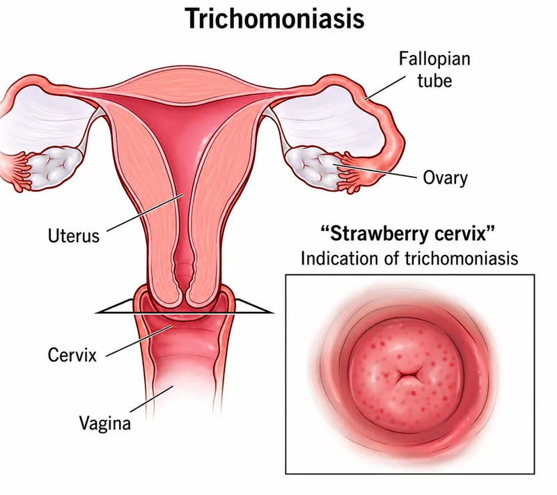 Trichomoniasis "strawberry cervix" indication