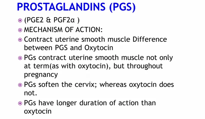 Prostaglandins vs. Oxytocin: Uterine & Cervical Actions
