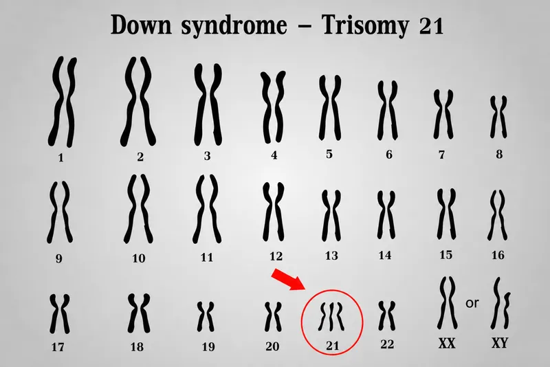 Karyotype of Trisomy 21 (Down Syndrome)