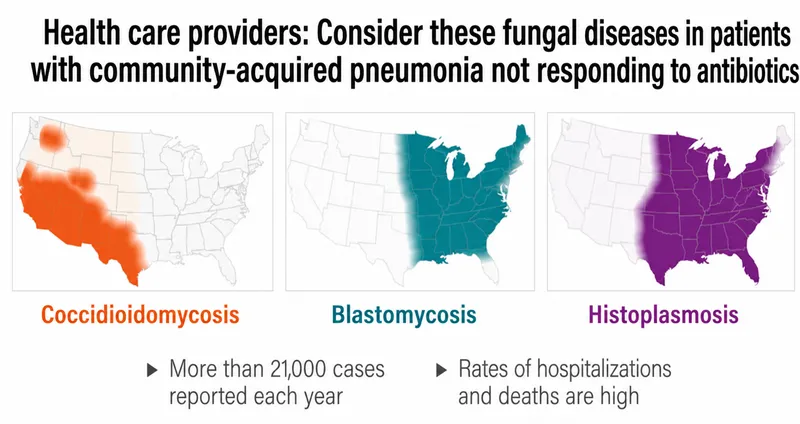 Geographic distribution of dimorphic fungi in the US