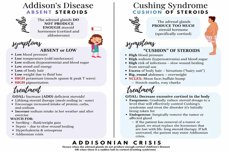 Addison's Disease vs. Cushing's Syndrome Comparison