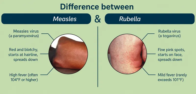 Measles vs Rubella Rash Comparison