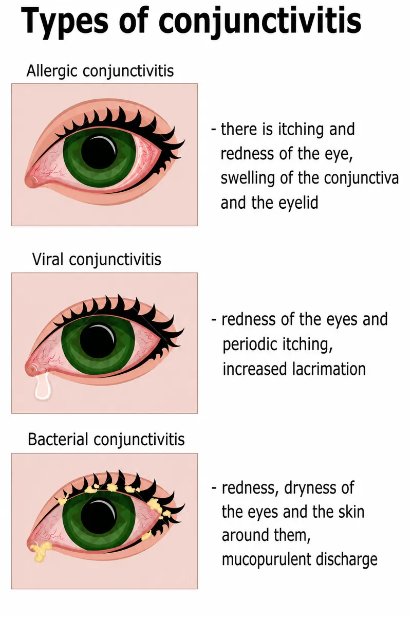 Clinical comparison of different types of conjunctivitis