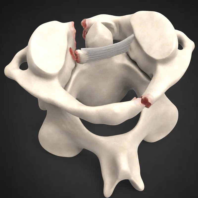 Jefferson fracture of C1 vertebra with ligament damage