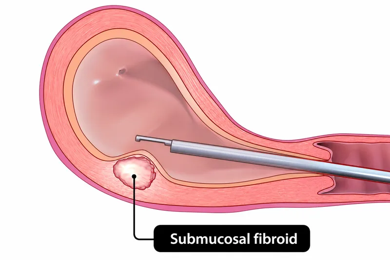 Hysteroscopy of submucosal fibroid
