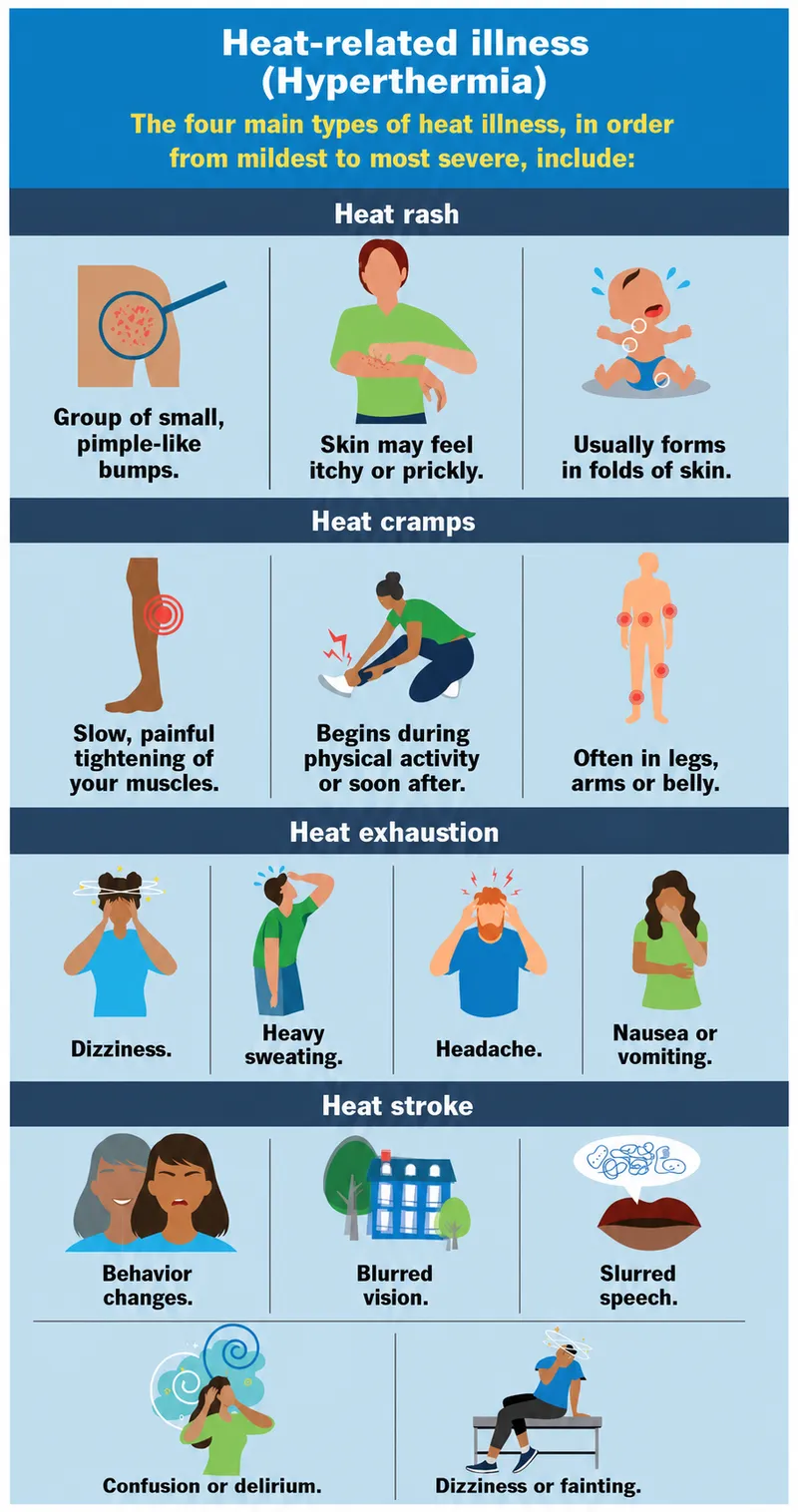 Heat-related Illnesses: Symptoms and Severity
