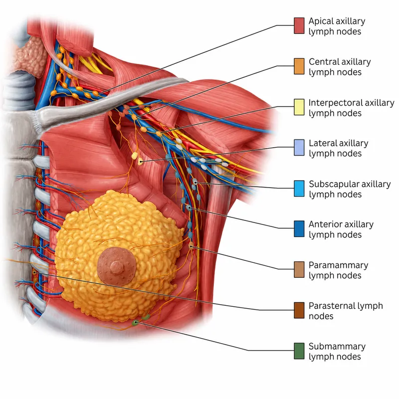Mammary gland lymphatic drainage