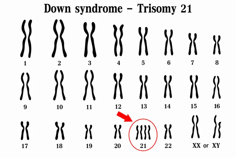 Karyotype of Down Syndrome (Trisomy 21)