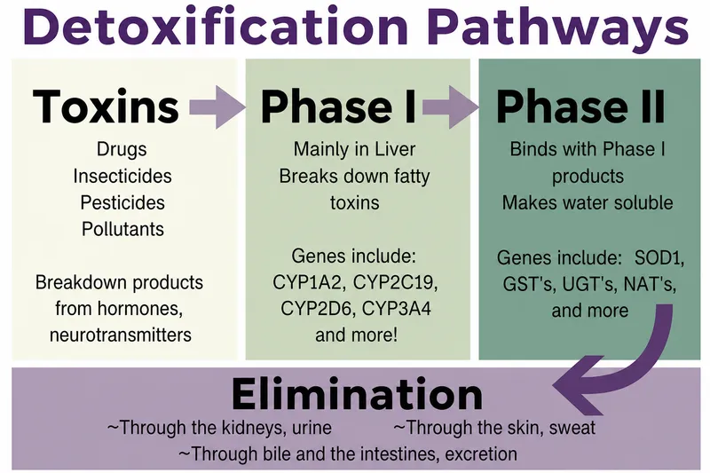 Detoxification Pathways: Phase I, II, and Elimination