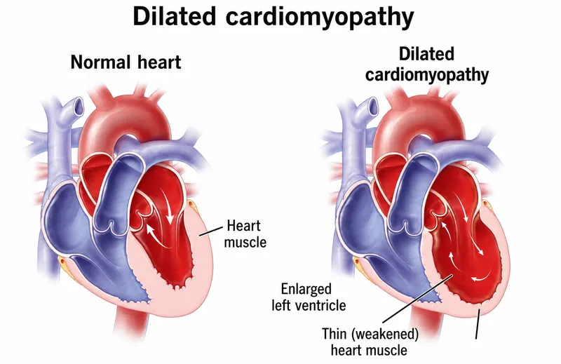Figure 1: Echocardiogram showing dilated left ventricle with reduced wall motion