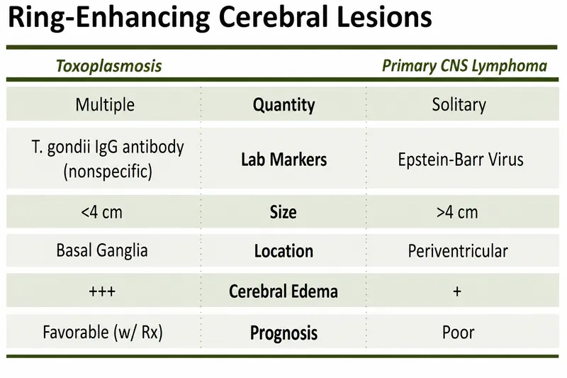Toxoplasmosis vs. Primary CNS Lymphoma in HIV/AIDS