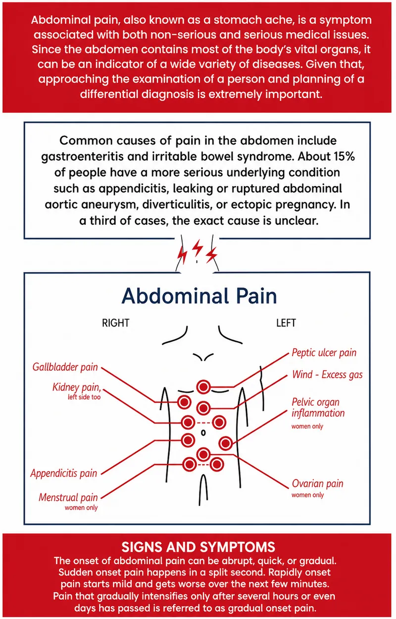 Abdominal pain location map