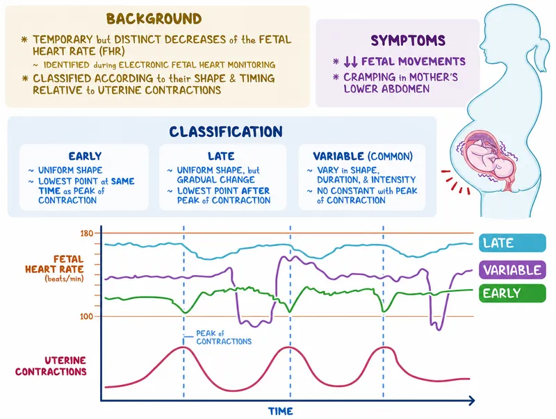 Fetal Heart Rate Decelerations: Early, Late, Variable