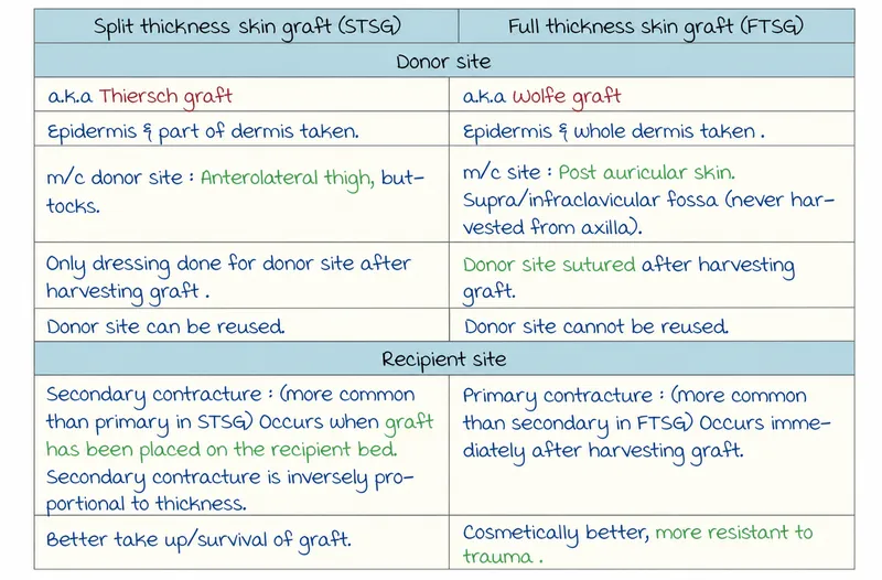 skin graft types comparison